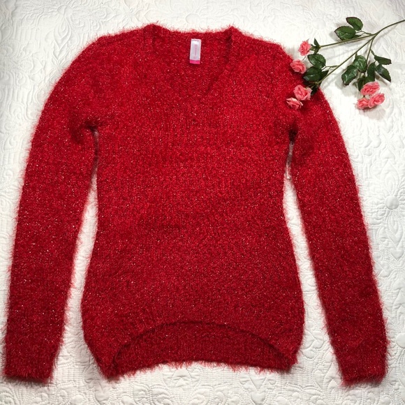 red eyelash sweater
